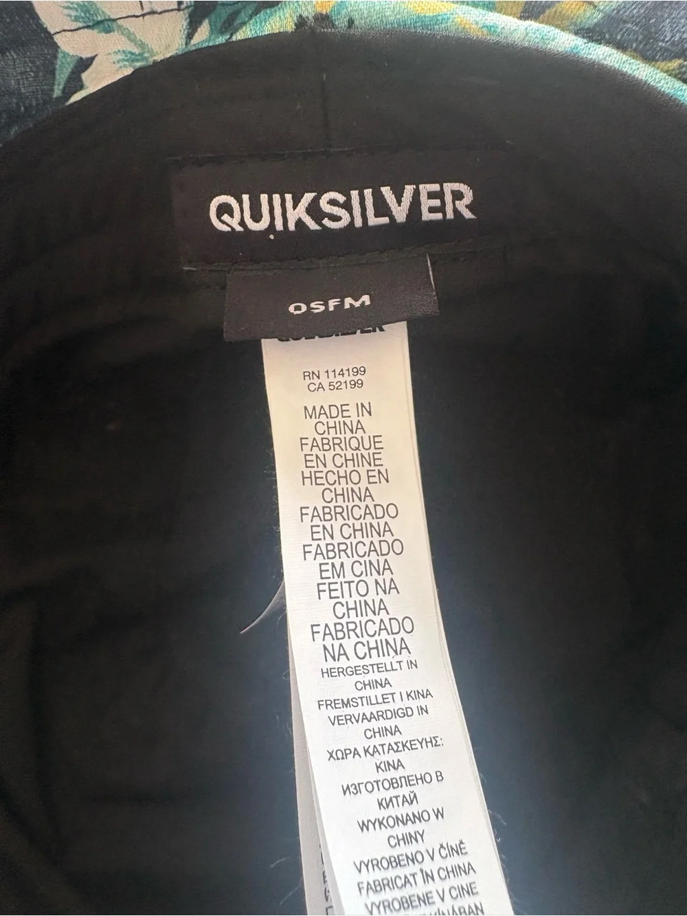 Quiksilver Two-Tone Black and Cream Bucket Hat